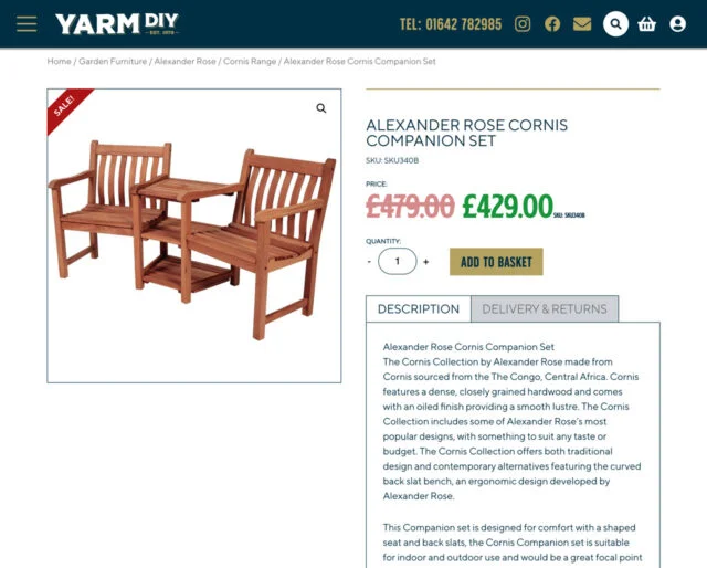 Individual product page