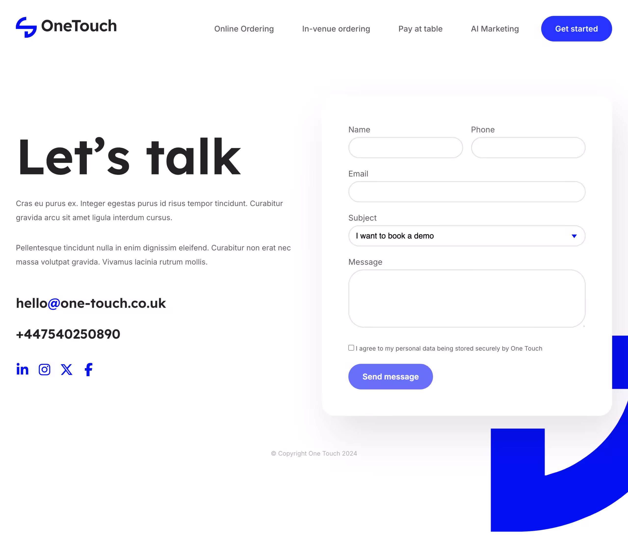 Contact page