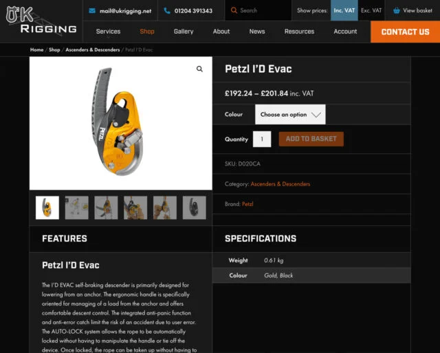Single product page