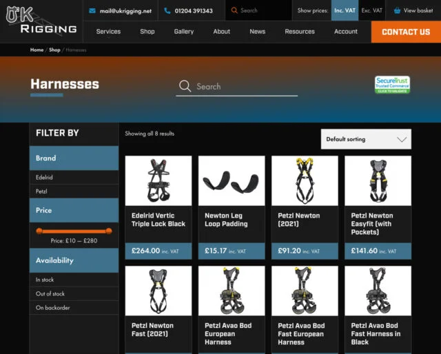 Shop category page